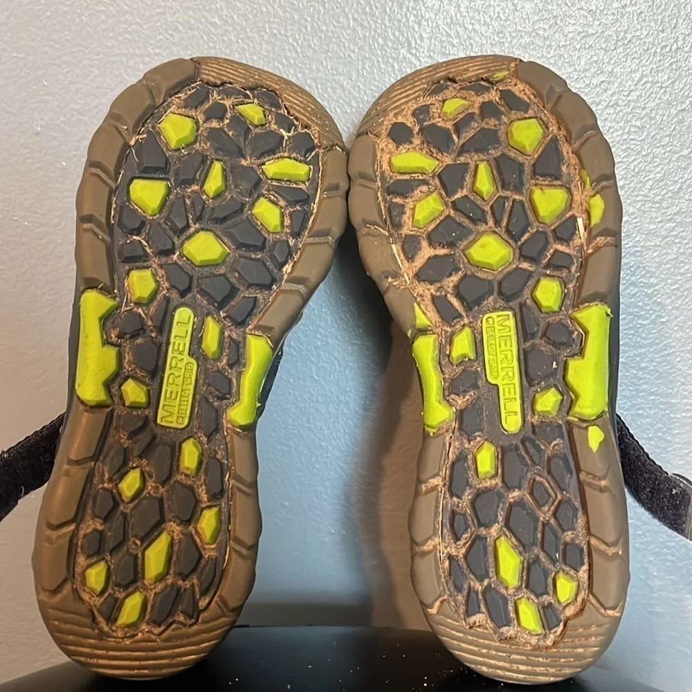 Merrell Hydro Hiker Sandals Boys 2W, leather, gray/blue
